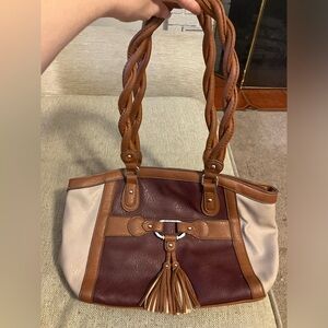 Rosetti leather purse with tassels and braided straps